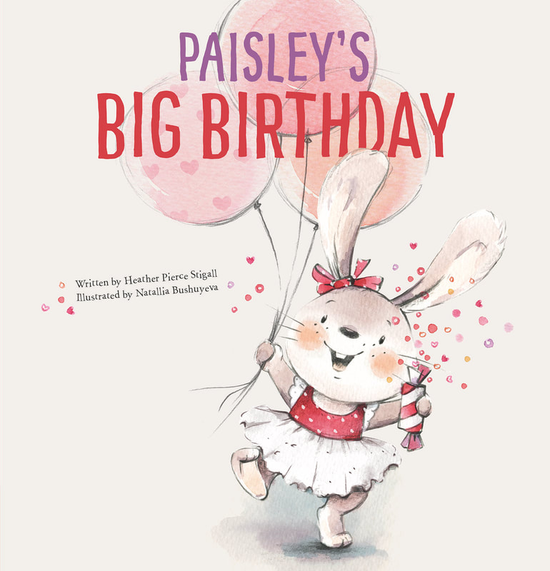 Cover of Paisley's Big Birthday bunny holding balloons