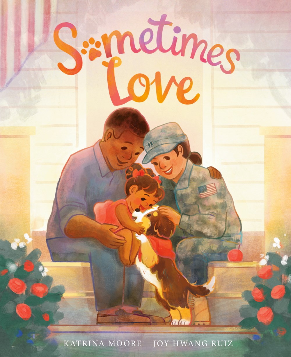 Cover of Sometimes Love dad, mom, child, dog embracing